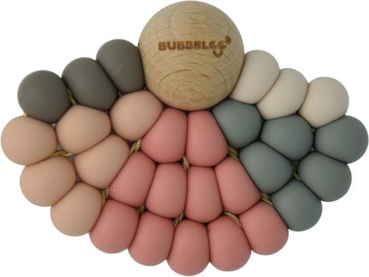 BUBBELOO™ RAINBOW TEETHER (ROSE)|BIJTRING|REGENBOOG|SILICONEN|BPAVRIJ|BIOHOUT|FTALAATVRIJ|NIEUWDESIGN|BABY|PEUTER|